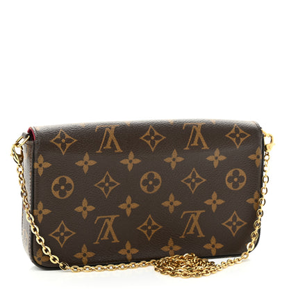 Louis Vuitton Monogram Pochette Felicie Chain Wallet Fuchsia 4 of 11