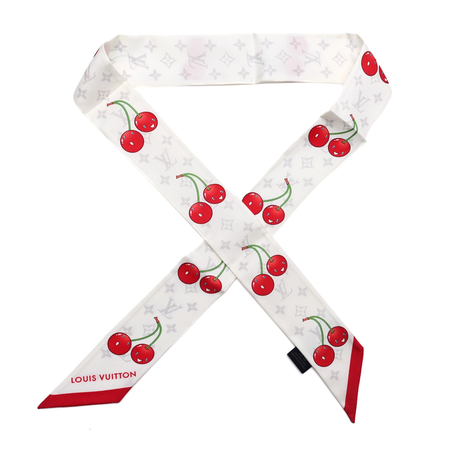 Louis Vuitton LV X TM Silk Monogram Cerises Bandeau White 1 of 3