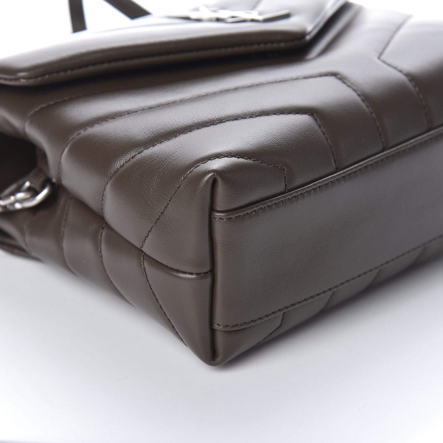 Saint Laurent Calfskin Y Quilted Monogram Toy Loulou Crossbody Bag Faggio 8 of 10