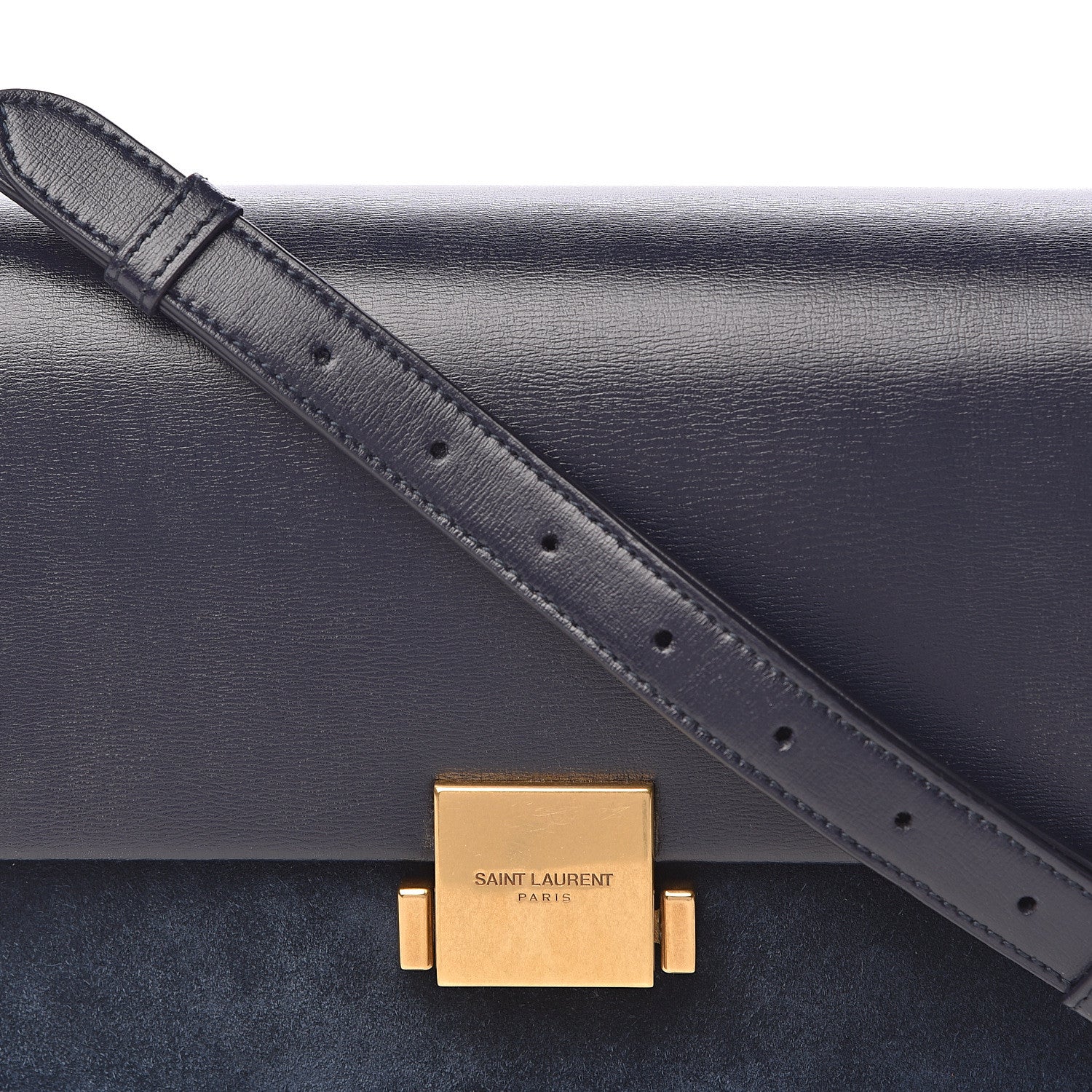 Saint Laurent Smooth Calfskin Suede Medium Bellechasse Navy 12 of 14