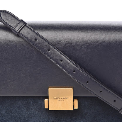 Saint Laurent Smooth Calfskin Suede Medium Bellechasse Navy 12 of 14