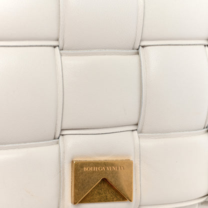 Bottega Veneta Lambskin Maxi Intreccio Padded Chain Cassette Crossbody Bag White 14 of 22