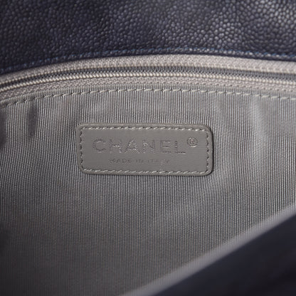 Chanel Caviar Quilted Large French Riviera Flap Dark Navy Blue 6 of 15
