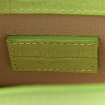 Jacquemus Calfskin Crocodile Embossed Le Chiquito Light Green 6 of 9