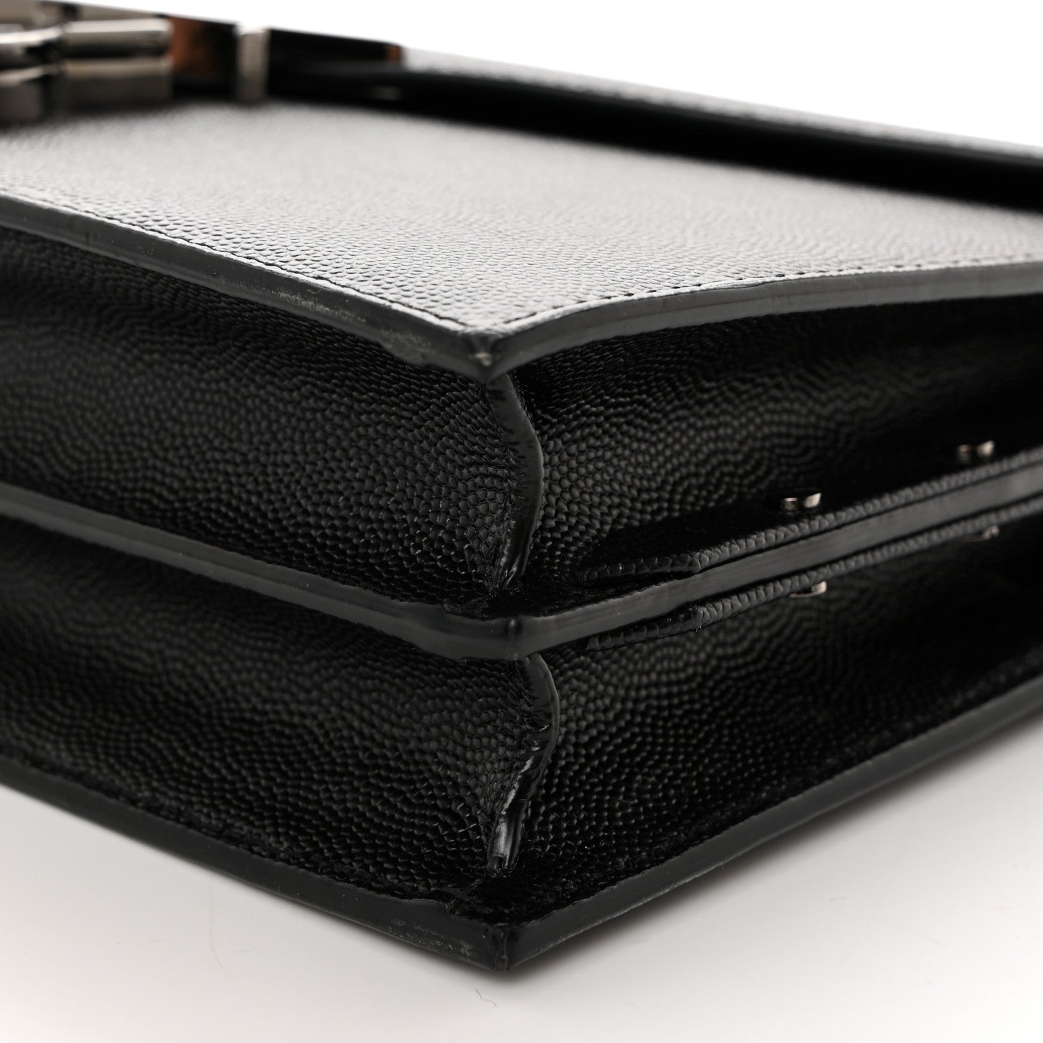 Saint Laurent Grain De Poudre Monogram Cassandra Clasp Bag Black 11 of 11