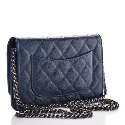Chanel Caviar Quilted Wallet On Chain WOC Blue 3 of 11