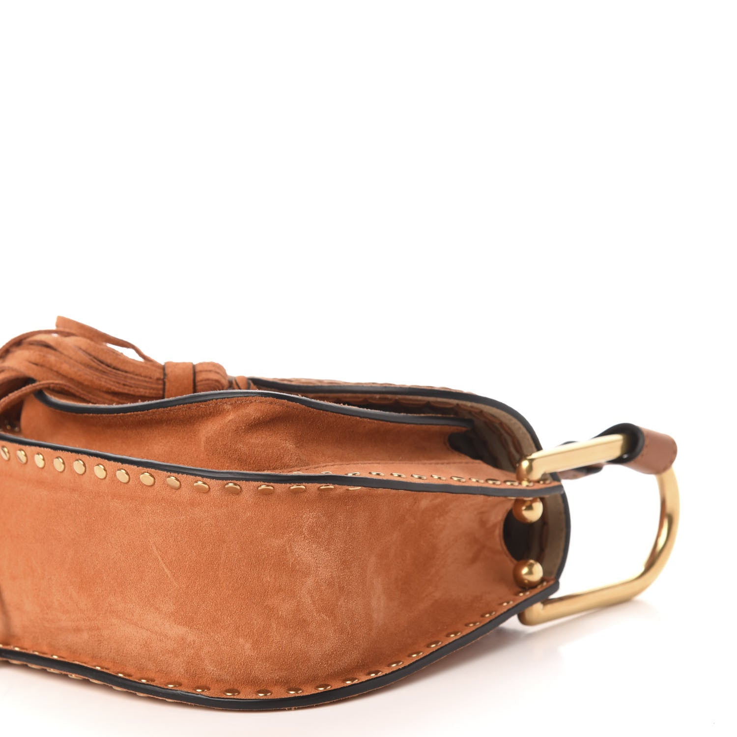 Chloe Suede Calfskin Braided Mini Hudson Shoulder Bag Tannish Red 9 of 10