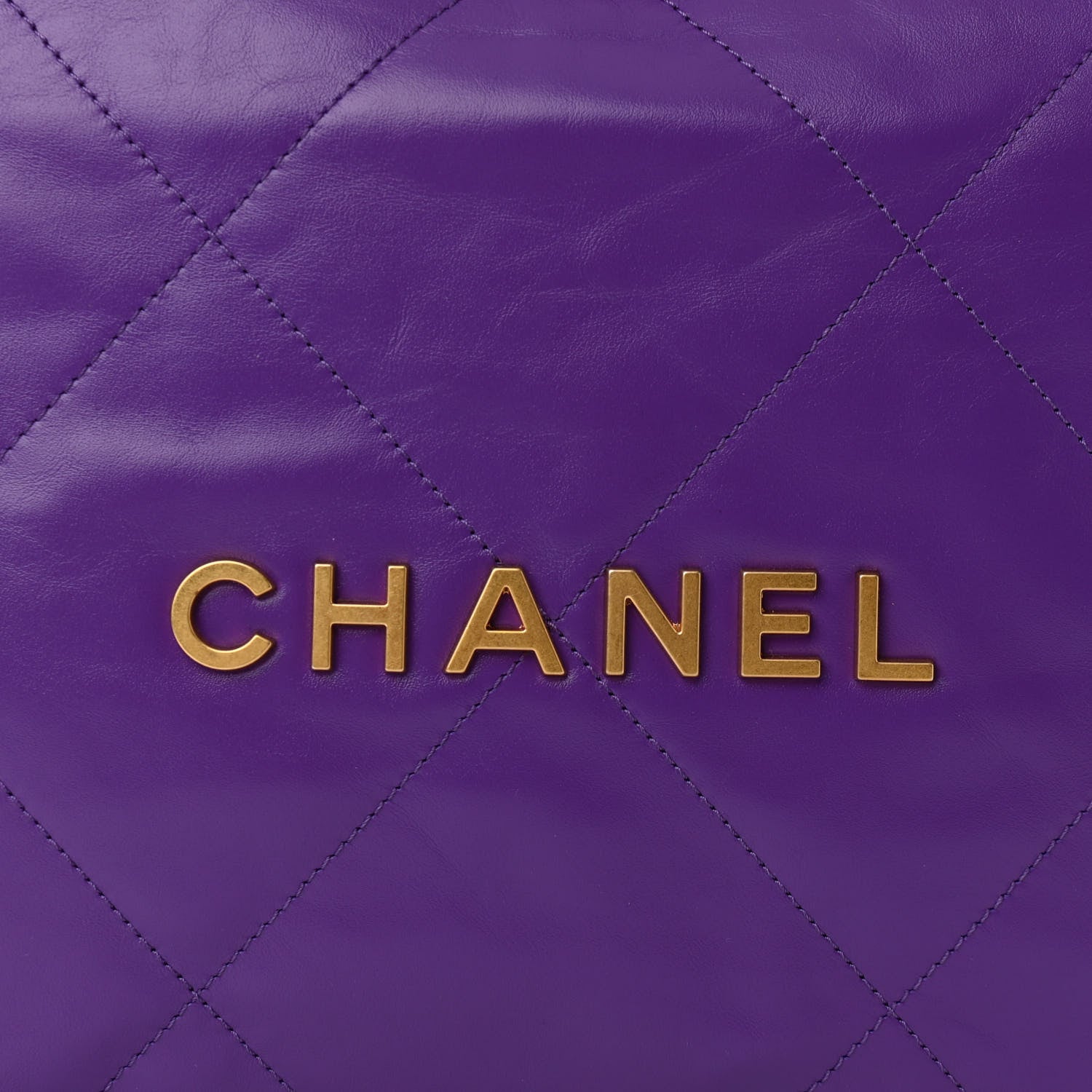 Chanel Shiny Calfskin Quilted Small Chanel 22 Purple 9 of 11