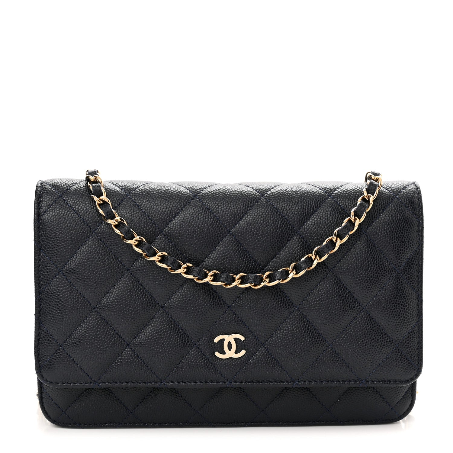 Chanel Caviar Quilted Wallet On Chain WOC Navy Blue 1 of 11