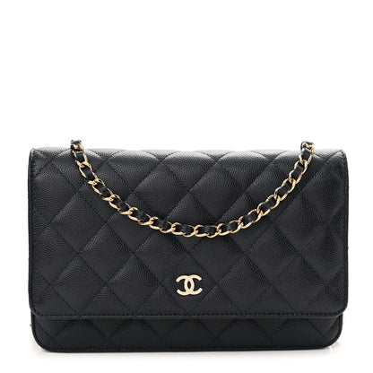Chanel Caviar Quilted Wallet On Chain WOC Navy Blue 1 of 11