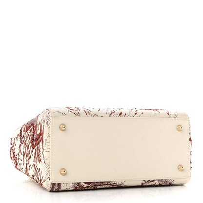 Christian Dior Calfskin Embroidered Medium Toile De Jouy Lady Dior White Red 4 of 9
