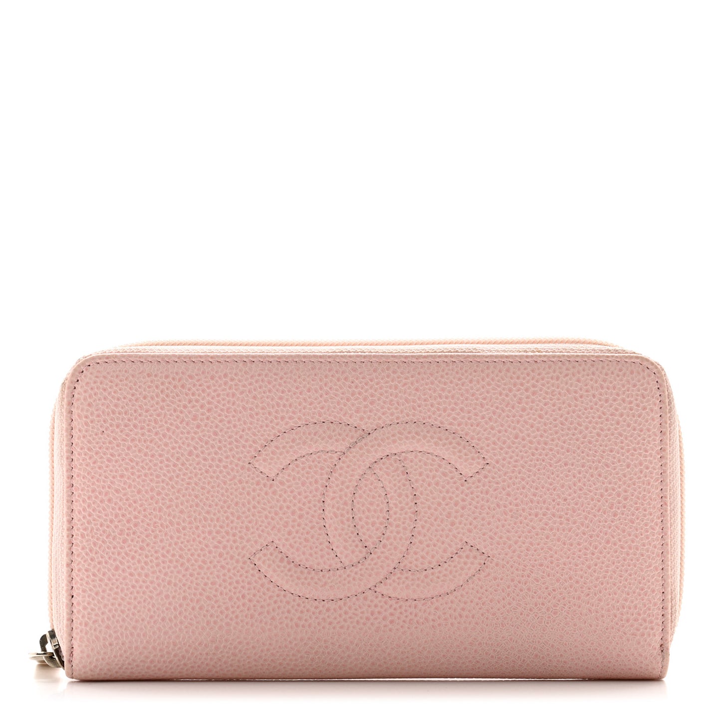 Caviar Large Timeless CC Zip Around Wallet Pink