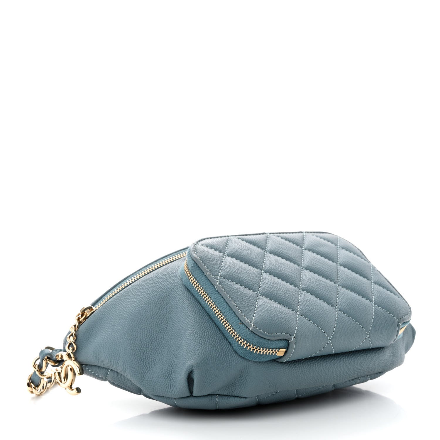 Chanel Caviar Quilted Business Affinity Waist Bag Blue 4 of 13