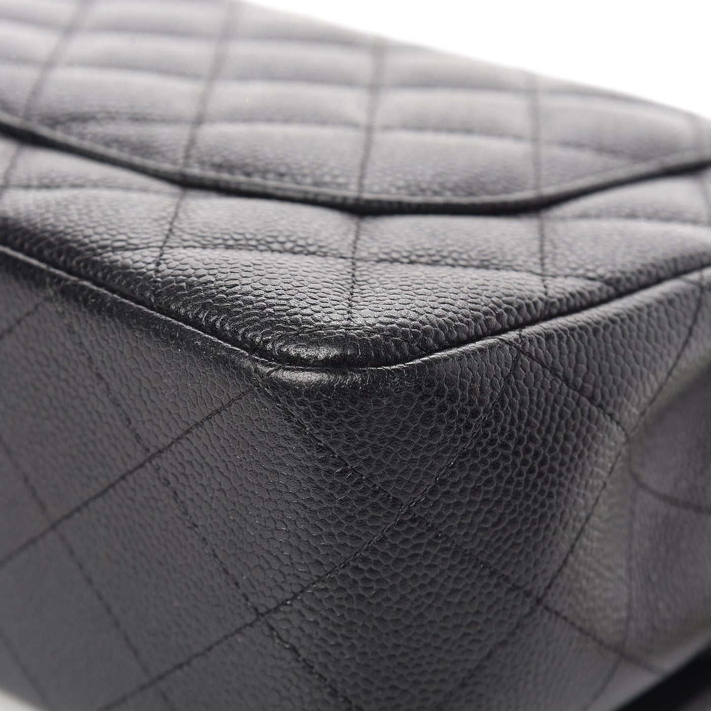 Caviar Quilted Jumbo Double Flap Black