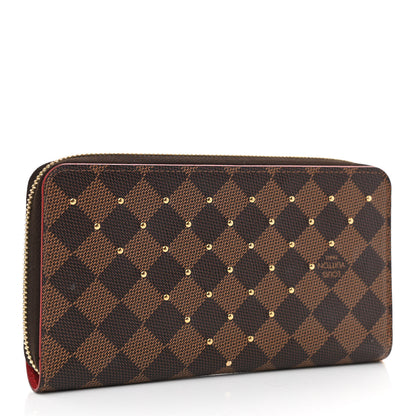 Louis Vuitton Damier Ebene Studded Zippy Wallet Cherry 3 of 9