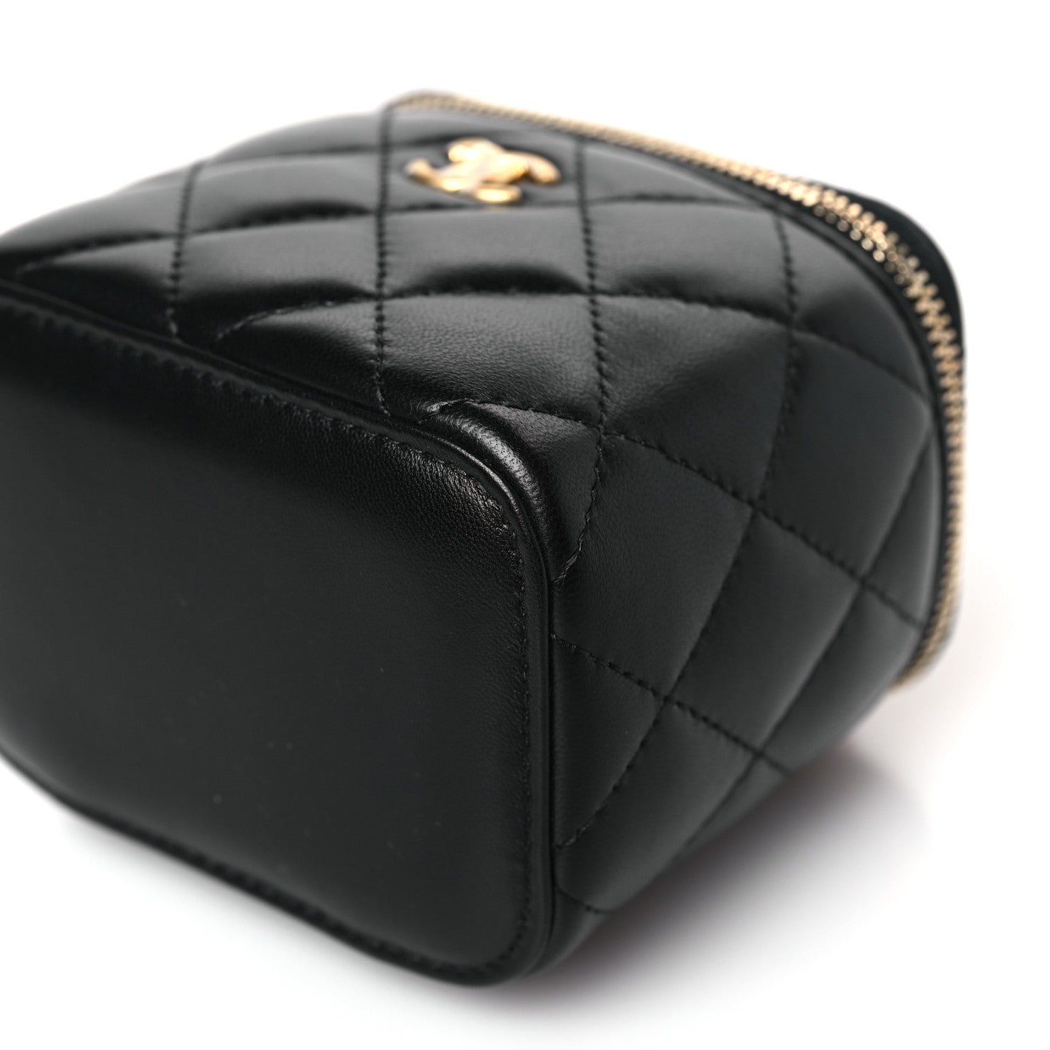 Chanel Lambskin Quilted Mini Pearl Crush Vanity Case With Chain Black 8 of 9
