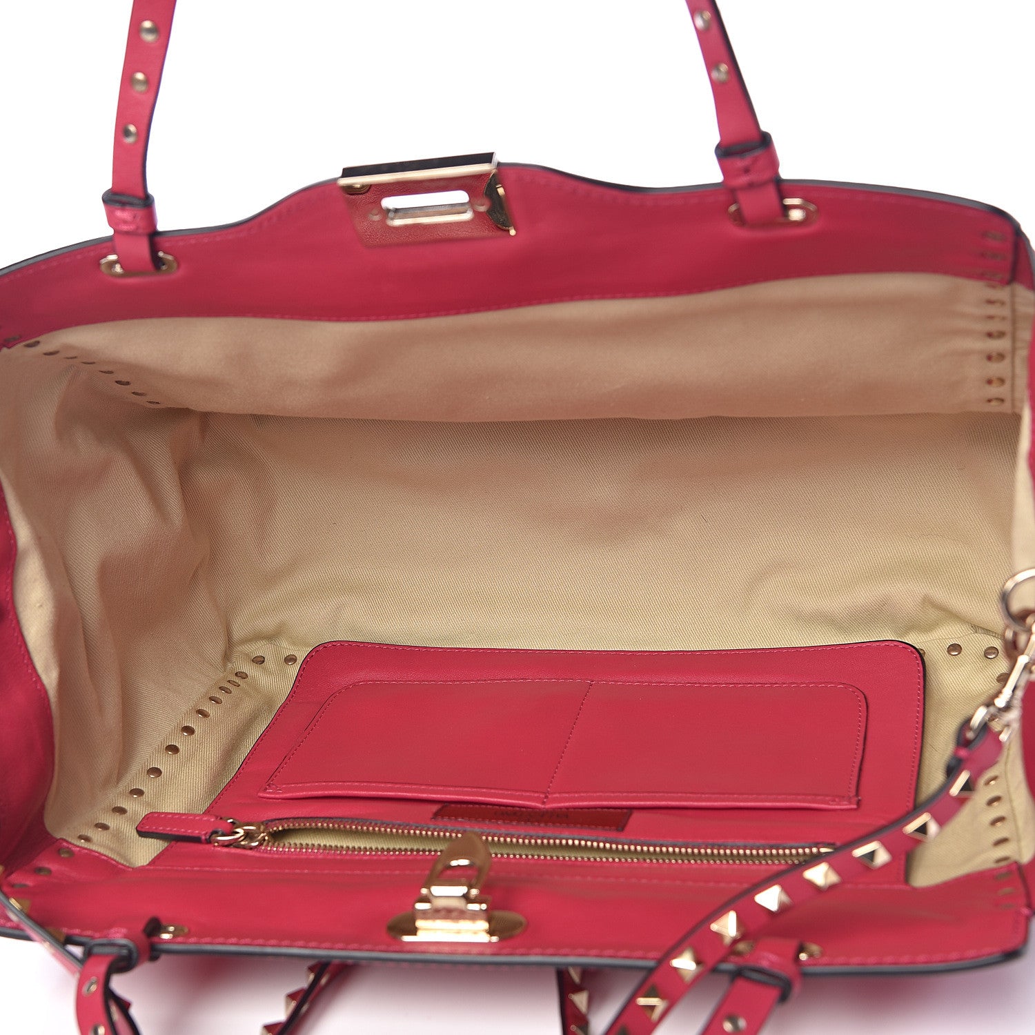 Valentino Garavani Vitello Medium Rockstud Tote Cyclamin 5 of 10