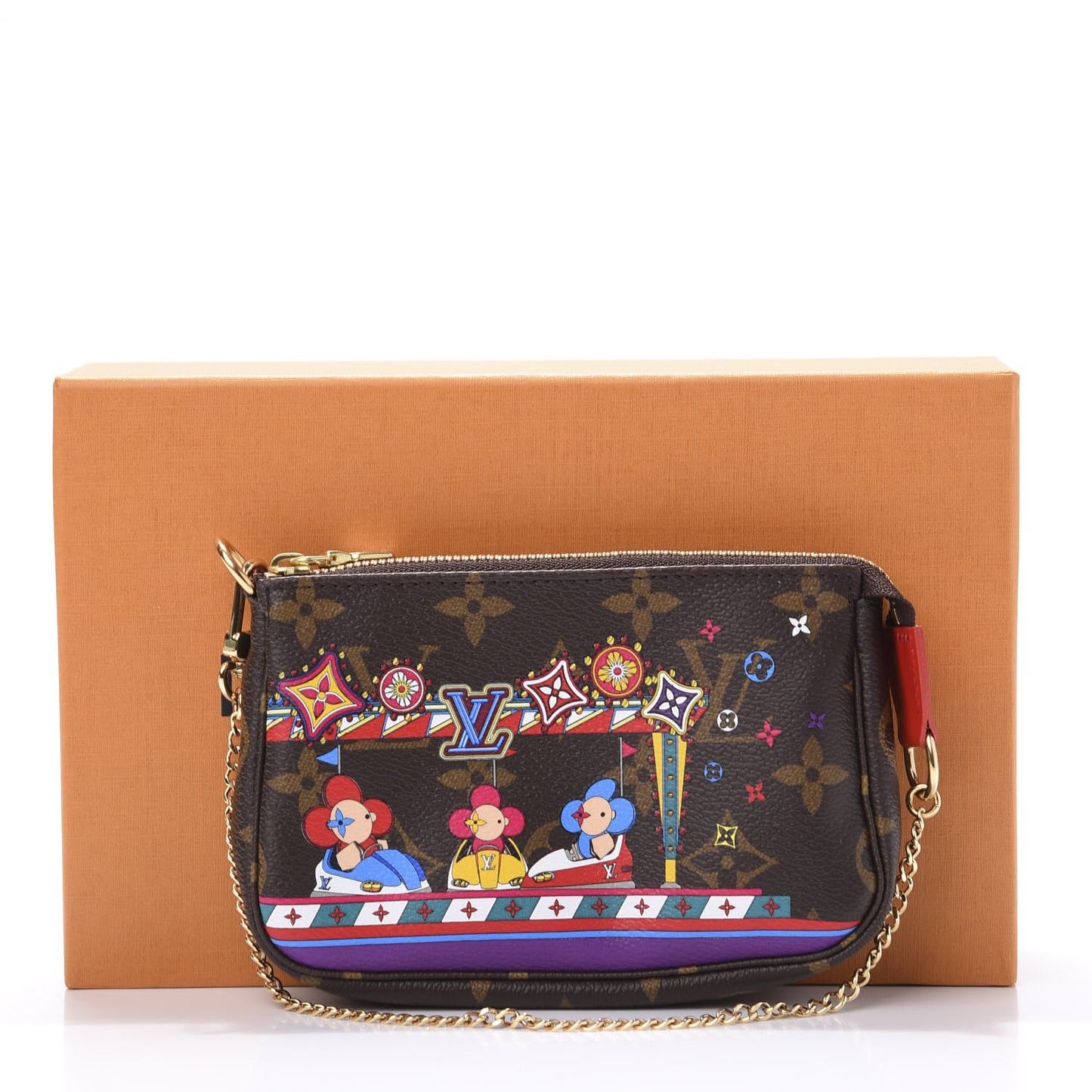 Monogram 2020 Christmas Animation Bumper Cars Mini Pochette Accessories Coquelicot