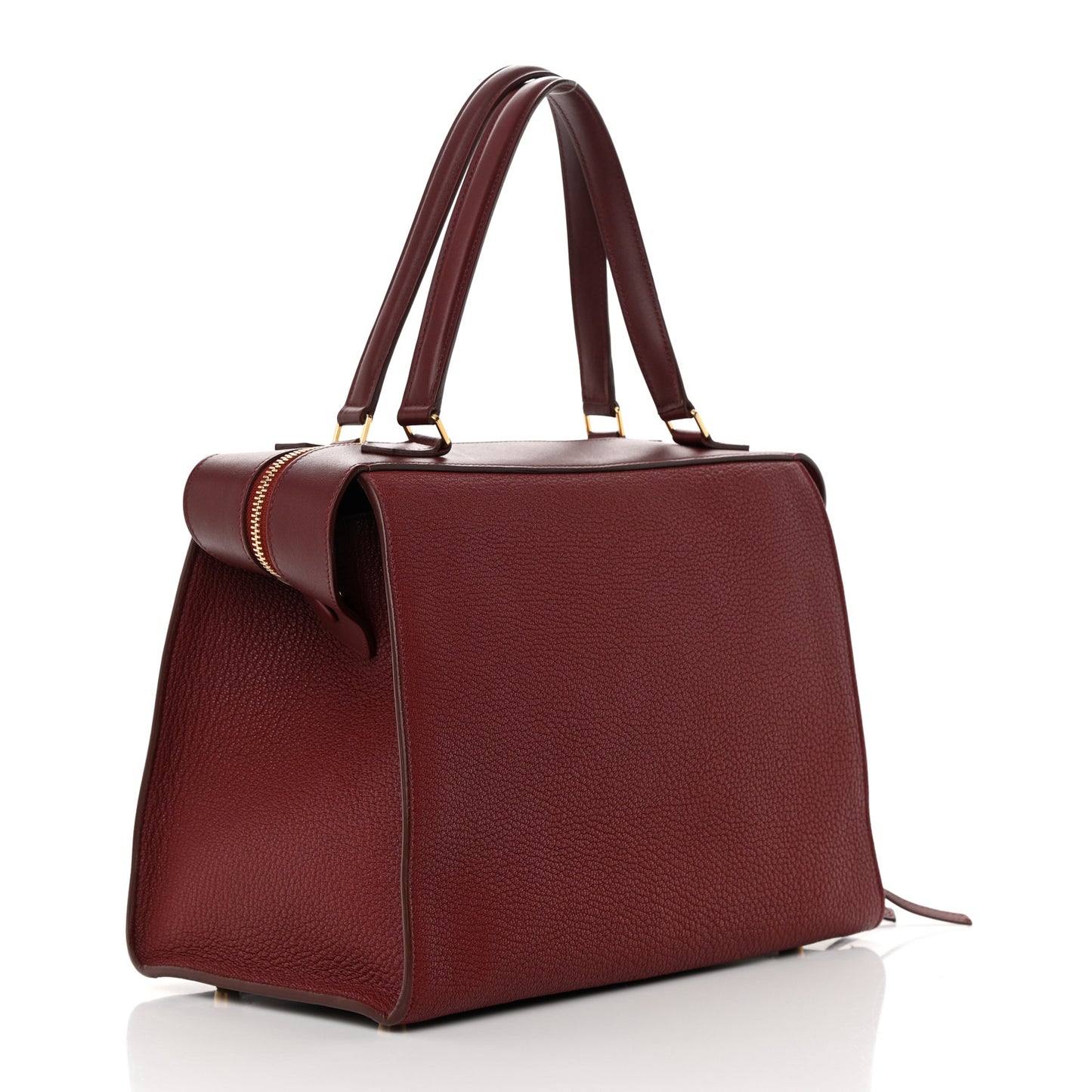 Bullhide Calfskin Small Ring Bag Dark Ruby