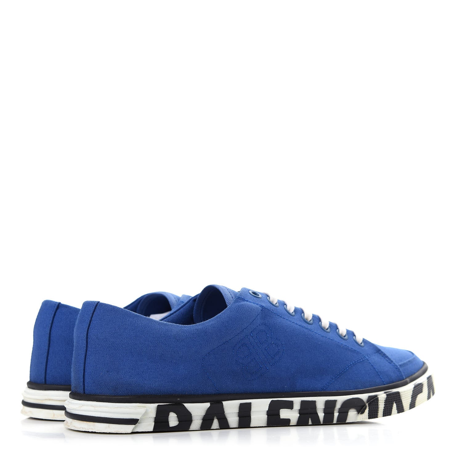 Balenciaga Cotton Canvas Match Graffiti Sneakers 41 Bleu Black 4 of 10