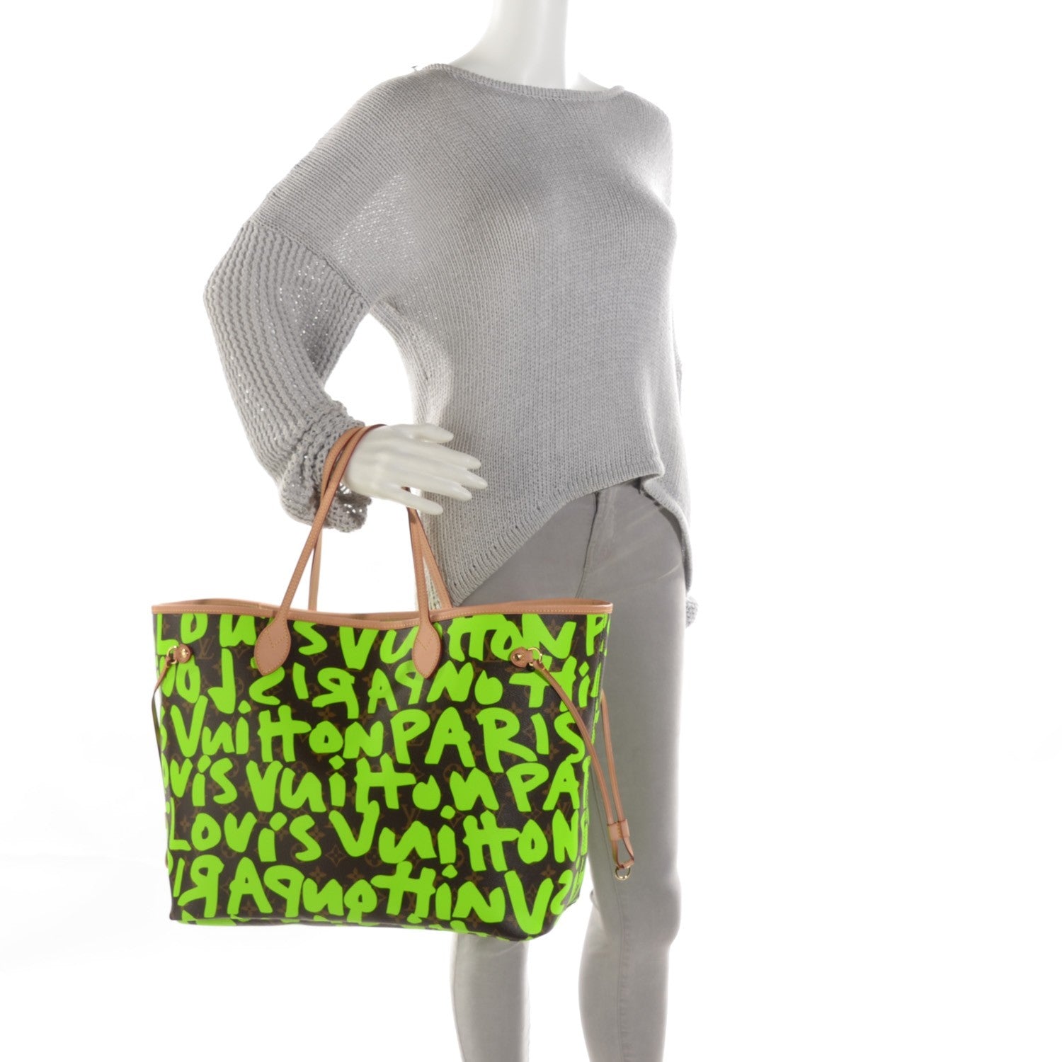 Louis Vuitton Monogram Graffiti Neverfull GM Green 2 of 7