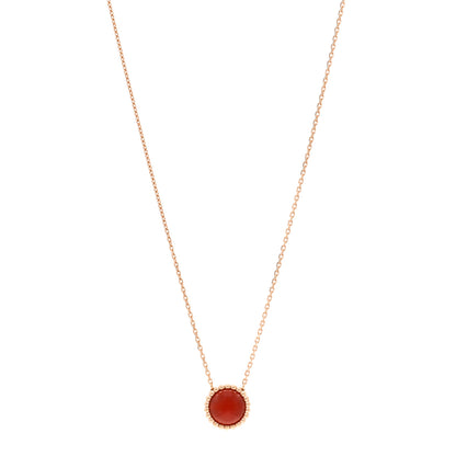 Van Cleef & Arpels 18K Rose Gold Carnelian Perlee Couleurs Pendant Necklace 1 of 6