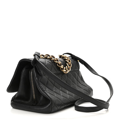 Chanel Shiny Sheepskin Quilted Large Trapezio Flap Black 3 of 10