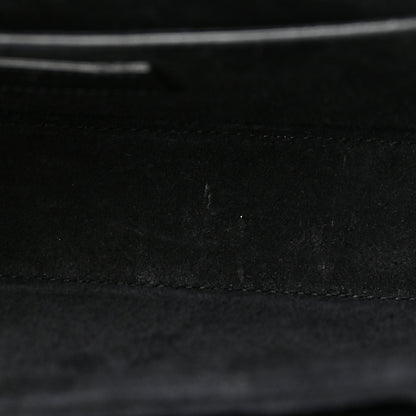 Saint Laurent Calfskin Crocodile Embossed Medium Bellechasse Satchel Black 12 of 14