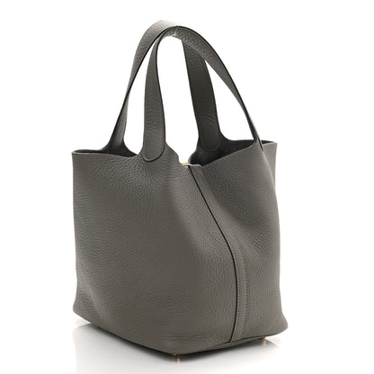 Hermes Taurillon Clemence Picotin Lock 22 MM Gris Meyer 2 of 10