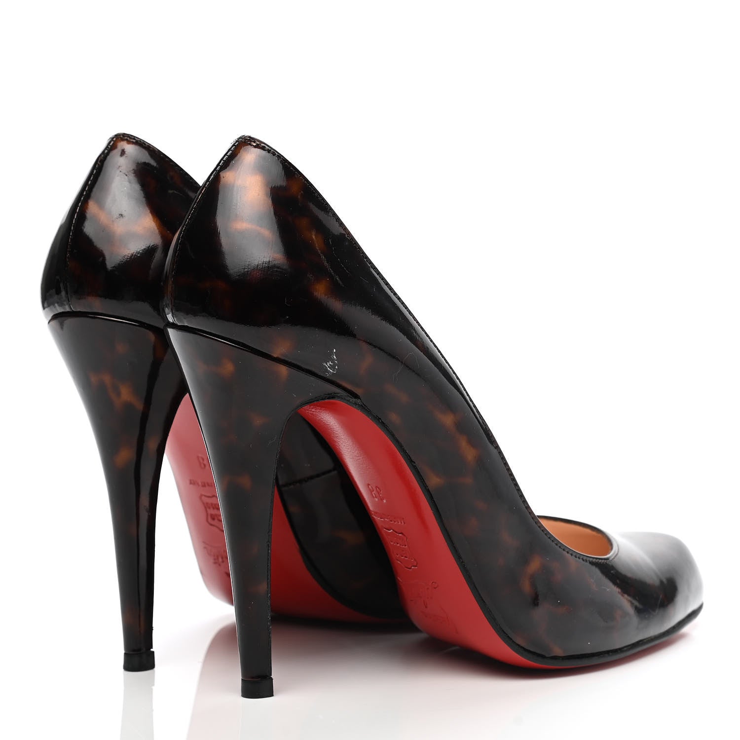 Christian Louboutin Patent Tortoiseshell Decollete 868 100 Pumps 38 Tartaruga 4 of 9