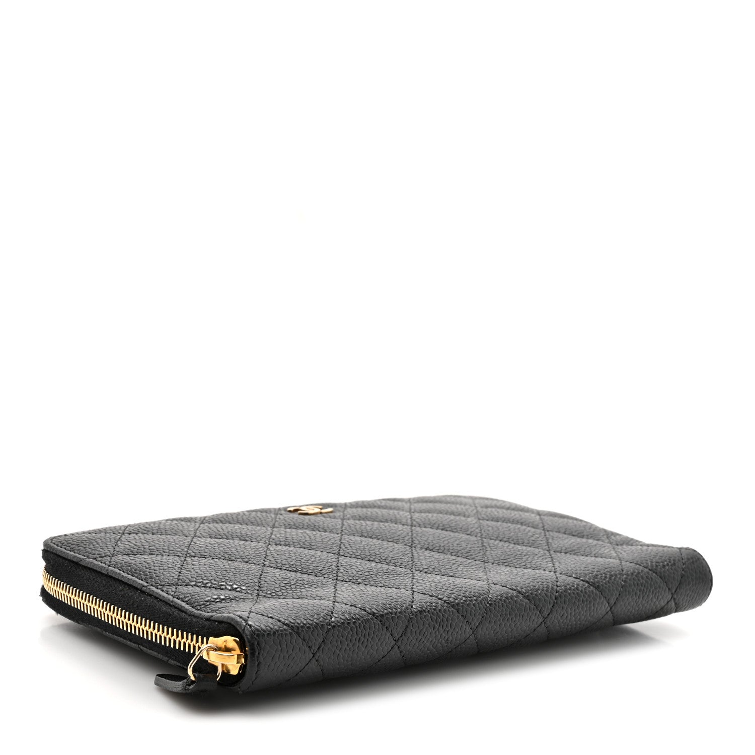 Chanel Caviar Quilted Large Zip Around Organizer Wallet Black 4 of 11