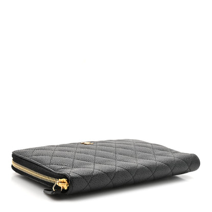 Chanel Caviar Quilted Large Zip Around Organizer Wallet Black 4 of 11