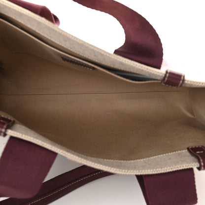 Chloe Cotton Calfskin Embroidered Medium Woody Ribbon Tote Burgundy 5 of 10