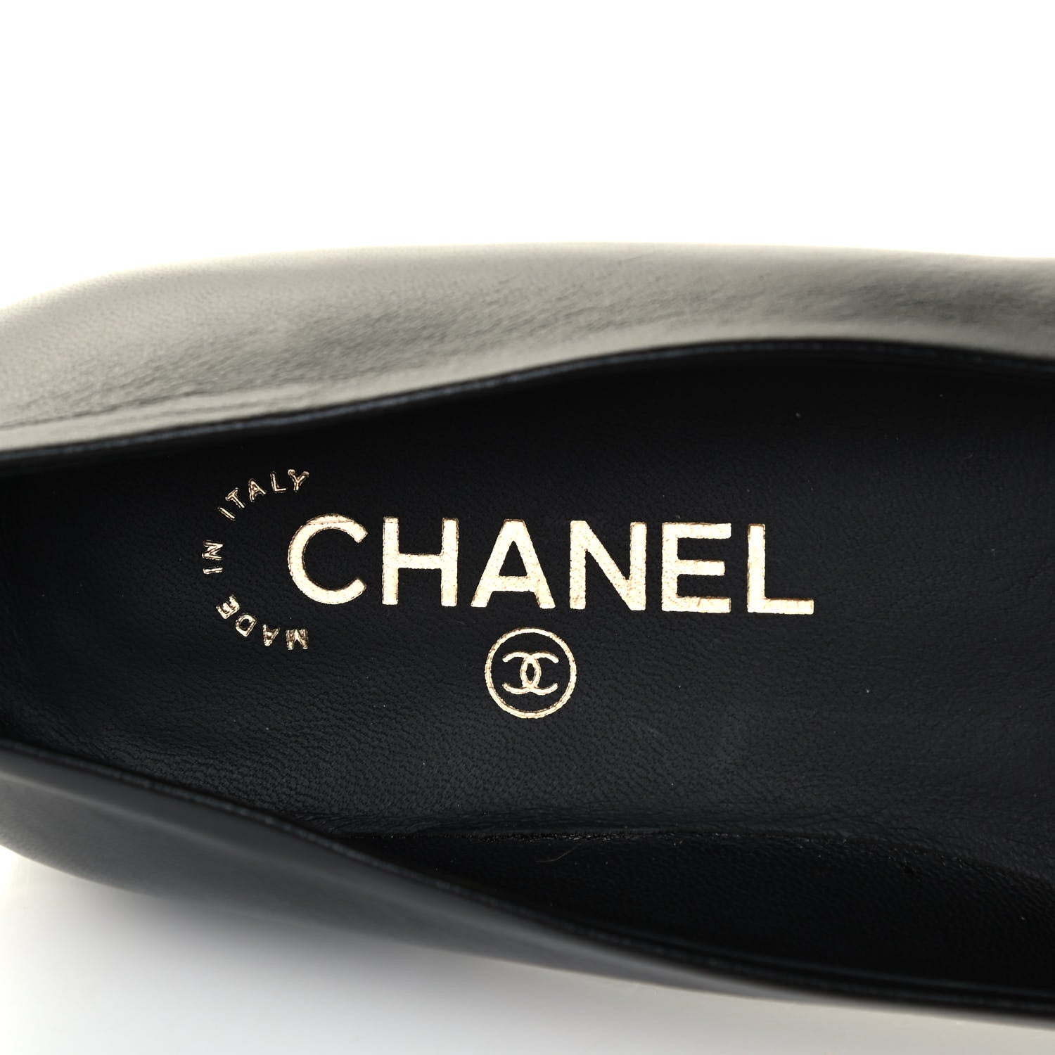 Chanel Lambskin Patent Cap Toe Camellia Ballerina Flats 38.5 Black 7 of 7