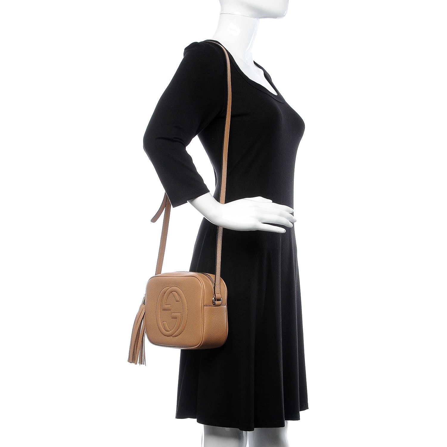 Gucci Pebbled Calfskin Small Soho Disco Bag Camelia 2 of 6