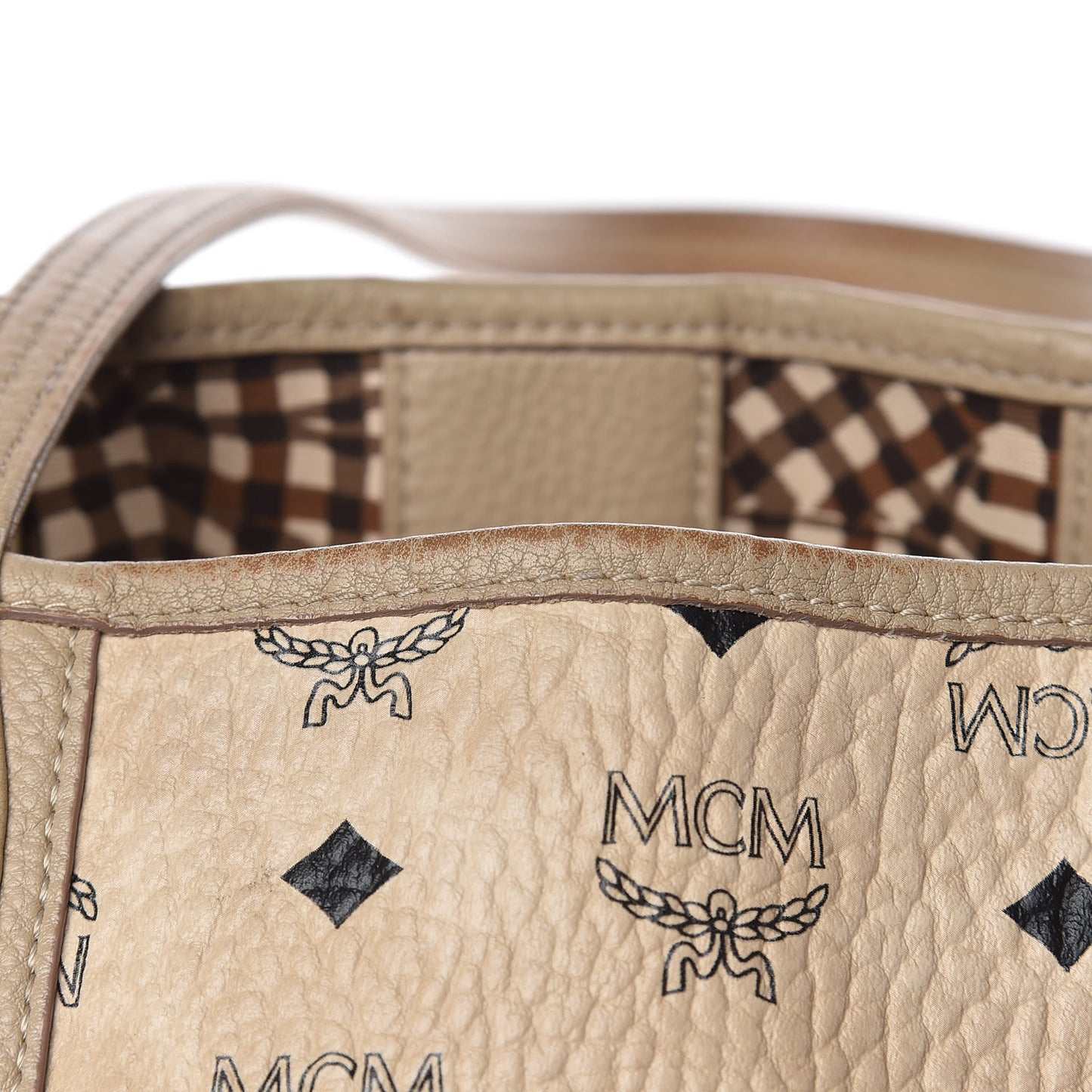 Visetos Medium Liz Reversible Shopper Tote Beige