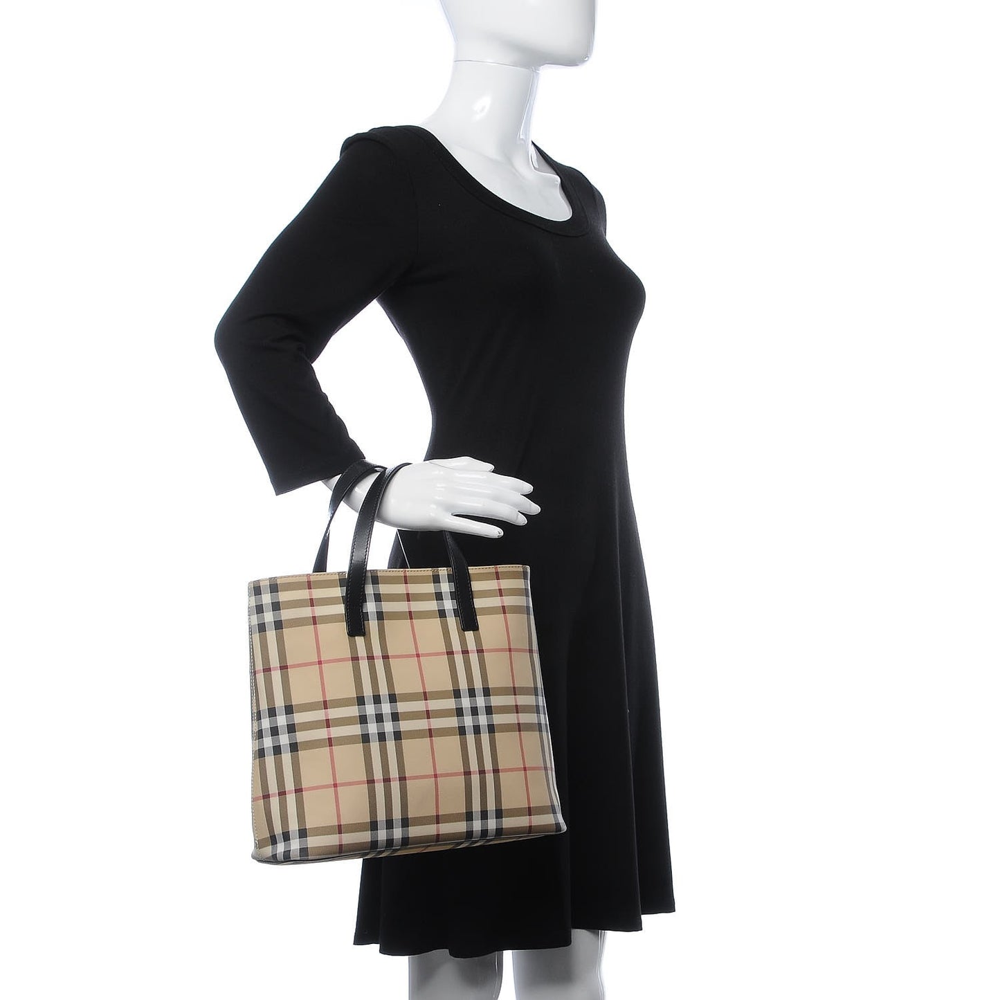 House Check Medium Tote Black