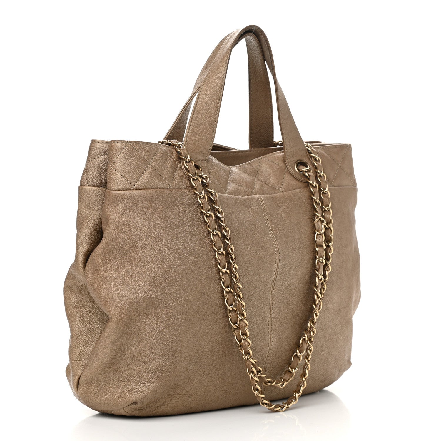 Chanel Calfskin Large Trianon Tote Gold 2 of 12