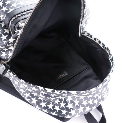 Saint Laurent Calfskin Star Print Hunting Backpack Black White 6 of 8
