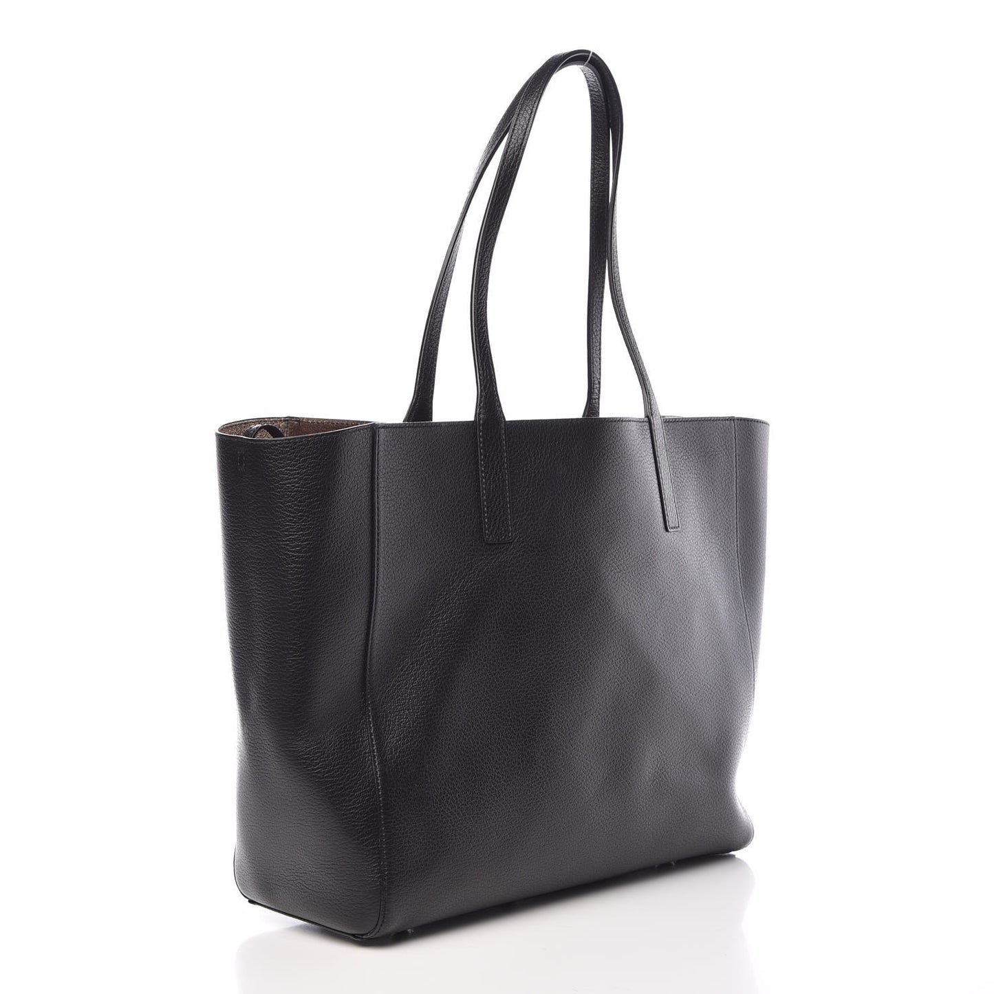 Grained Calfskin Medium Reversible Wandel Tote Black