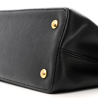 Louis Vuitton Taurillon Capucines MM Black Fuchsia 12 of 16