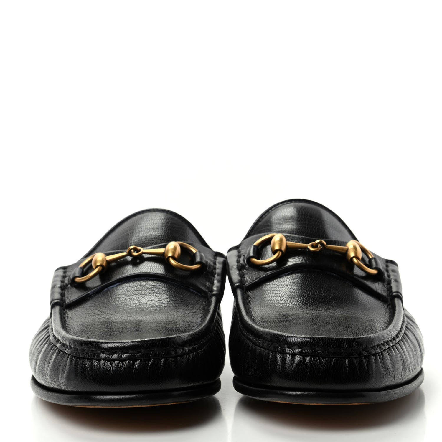 Gucci Goatskin Mens Horsebit Slippers 8.5 Black 2 of 10