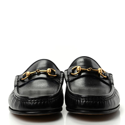 Gucci Goatskin Mens Horsebit Slippers 8.5 Black 2 of 10
