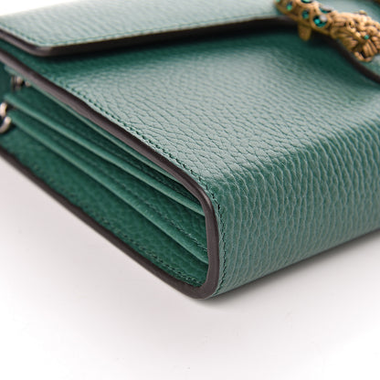 Gucci Calfskin Mini Dionysus Chain Wallet Emerald 9 of 12