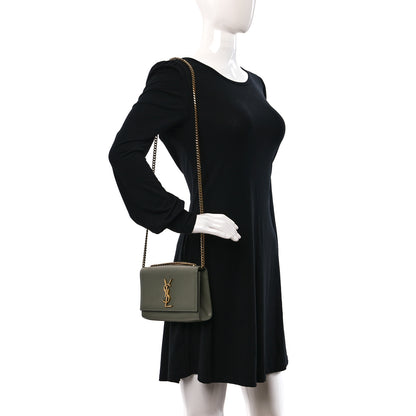Saint Laurent Grain De Poudre Small Monogram Kate Satchel Light Sage 2 of 8