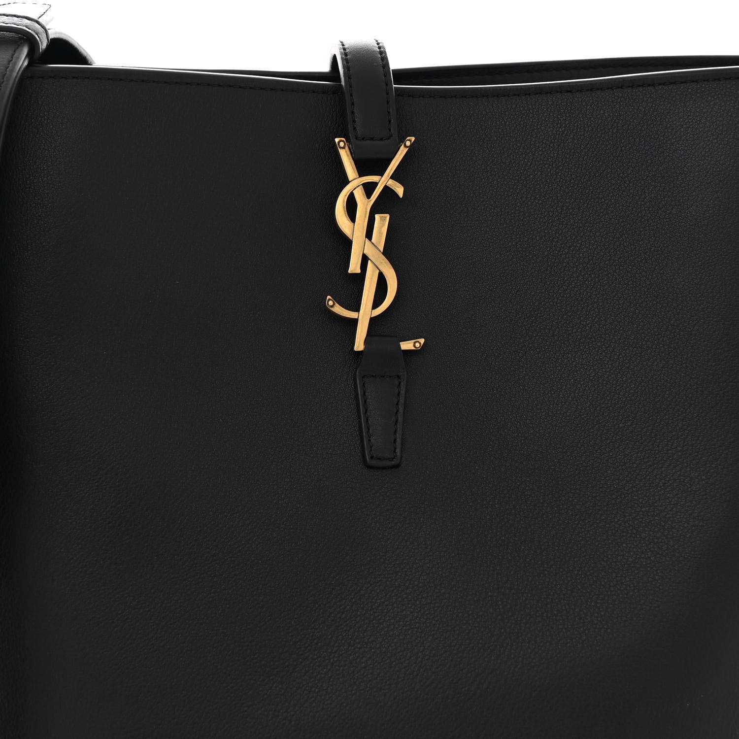 Saint Laurent Shiny Calfskin Le 37 Long Bucket Bag Black 9 of 11