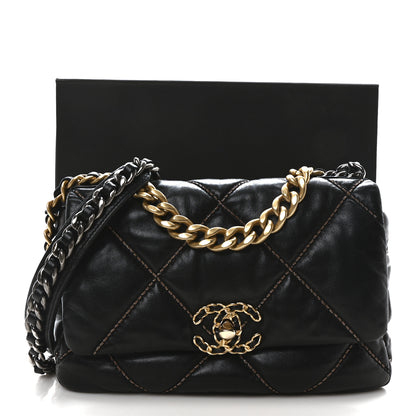 Chanel Lambskin Chain Quilted Medium Chanel 19 Flap Black 11 of 11