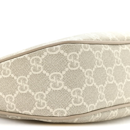 Gucci GG Supreme Monogram Textured Dollar Calfskin Small Ophidia Hobo Beige Mystic White Oatmeal 16 of 21
