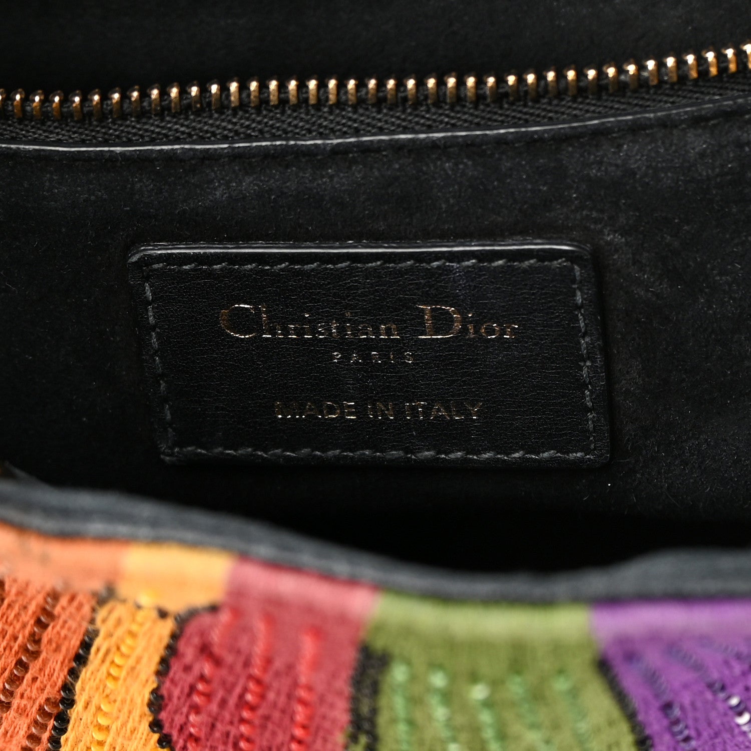 Christian Dior Silk Calfskin Beaded Tarot Judgement Medium Lady Dior Multicolor 6 of 24