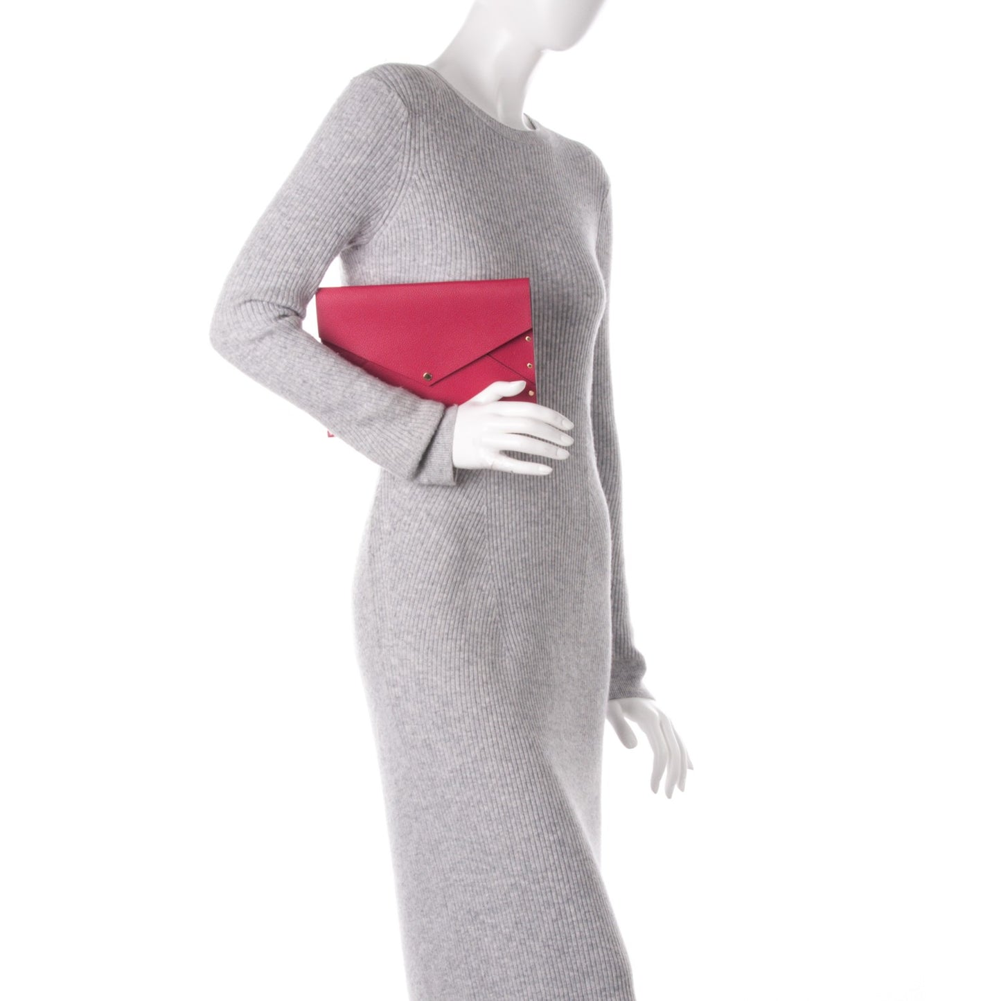 Cuir Rivets Enveloppe Fuchsia